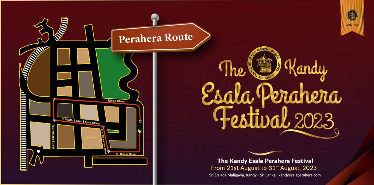 2023 Kandy Esala Perahara Festival Procession Route