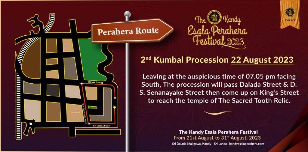 2023 Perahera Route_Eng - 2nd Kumbal 22.08.2023