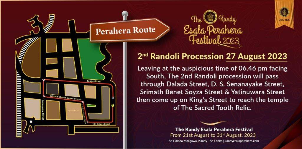 2023 Perahera Route_Eng - 2nd Randoli 27.08.2023