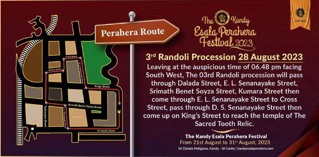 2023 Perahera Route_Eng - 3rd Randoli 28.08.2023