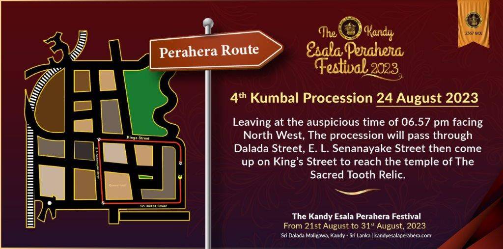 2023 Perahera Route_Eng - 4th Kumbal 24.08.2023